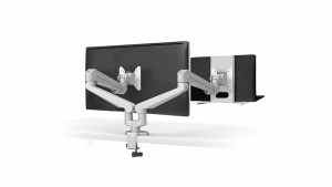 Dual Monitor Arm with Laptop Riser
