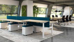 Height Adjustable L Shape Sit Stand Benching