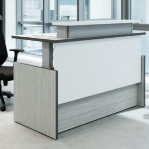 Height adjustable receptionist desk in San Diego