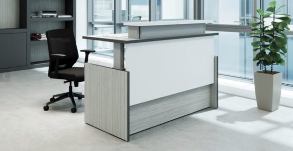 Height adjustable receptionist desk in San Diego