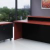 Storage of the height adjustable reception desk in San Diego