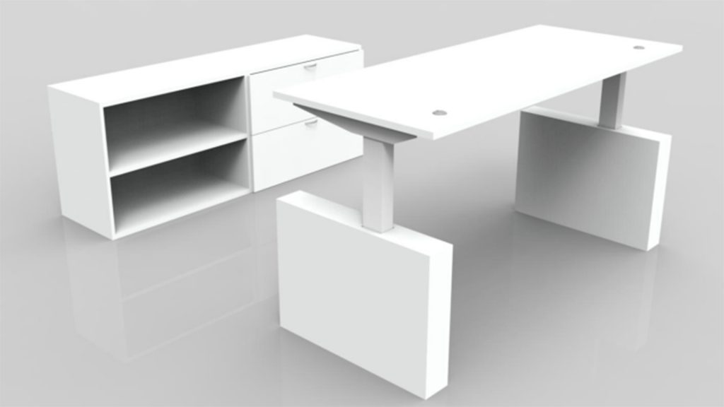 Sit Stand Desk with Storage