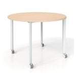 Round training table on casters