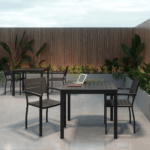 Modern and simple dark colored furniture that fits every outdoor environment