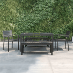 Low bench seats and chairs for more than 4 people