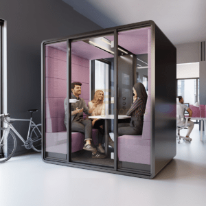 Sound proof meeting booth- Independent meeting space that also can be used as a videoconference room