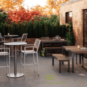 Outdoor bistro commercial grade furniture stools in San Diego.