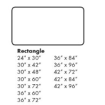 Sizes of breakroom tables