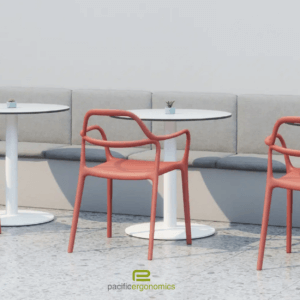 Colorful outdoor cafe furniture at our San Diego showroom in Escondido California.