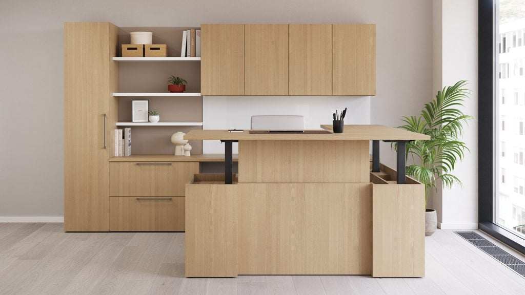 Executive L Shaped Standing Desk from Pacific Ergonomics