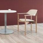 Cafe seating with wood legs