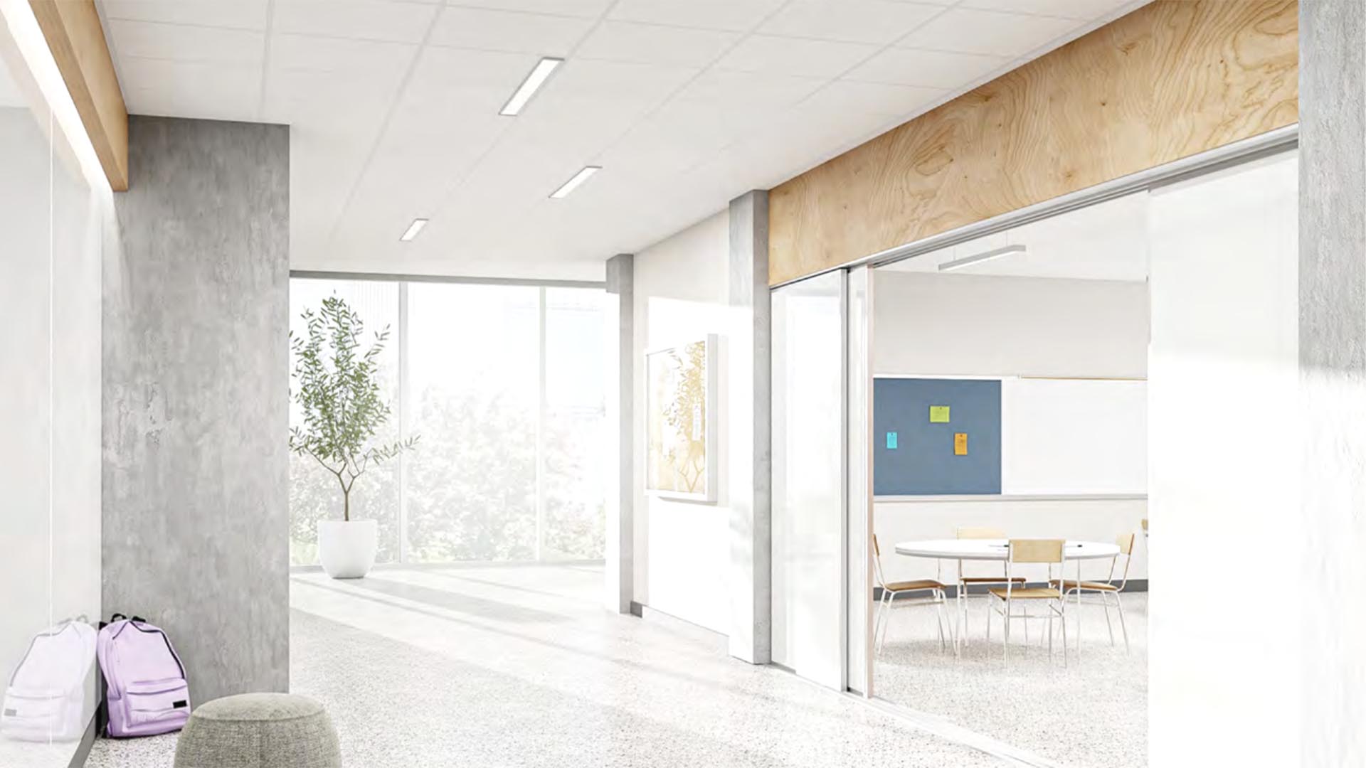 White Sliding Glass Wall