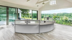 Modern White Reception Desk