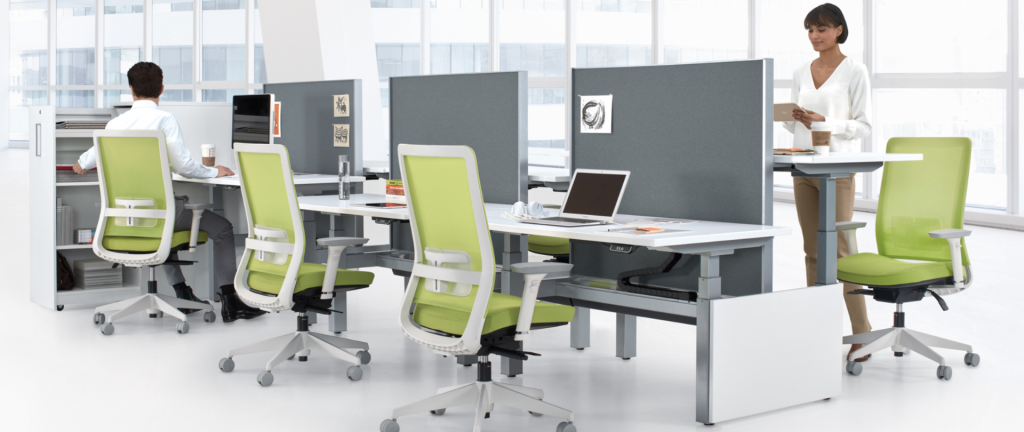 Office Benching with Sit Stand Desks
