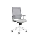 White Office Chairs Grey Mesh Back