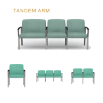 Waiting room seating tandem arm