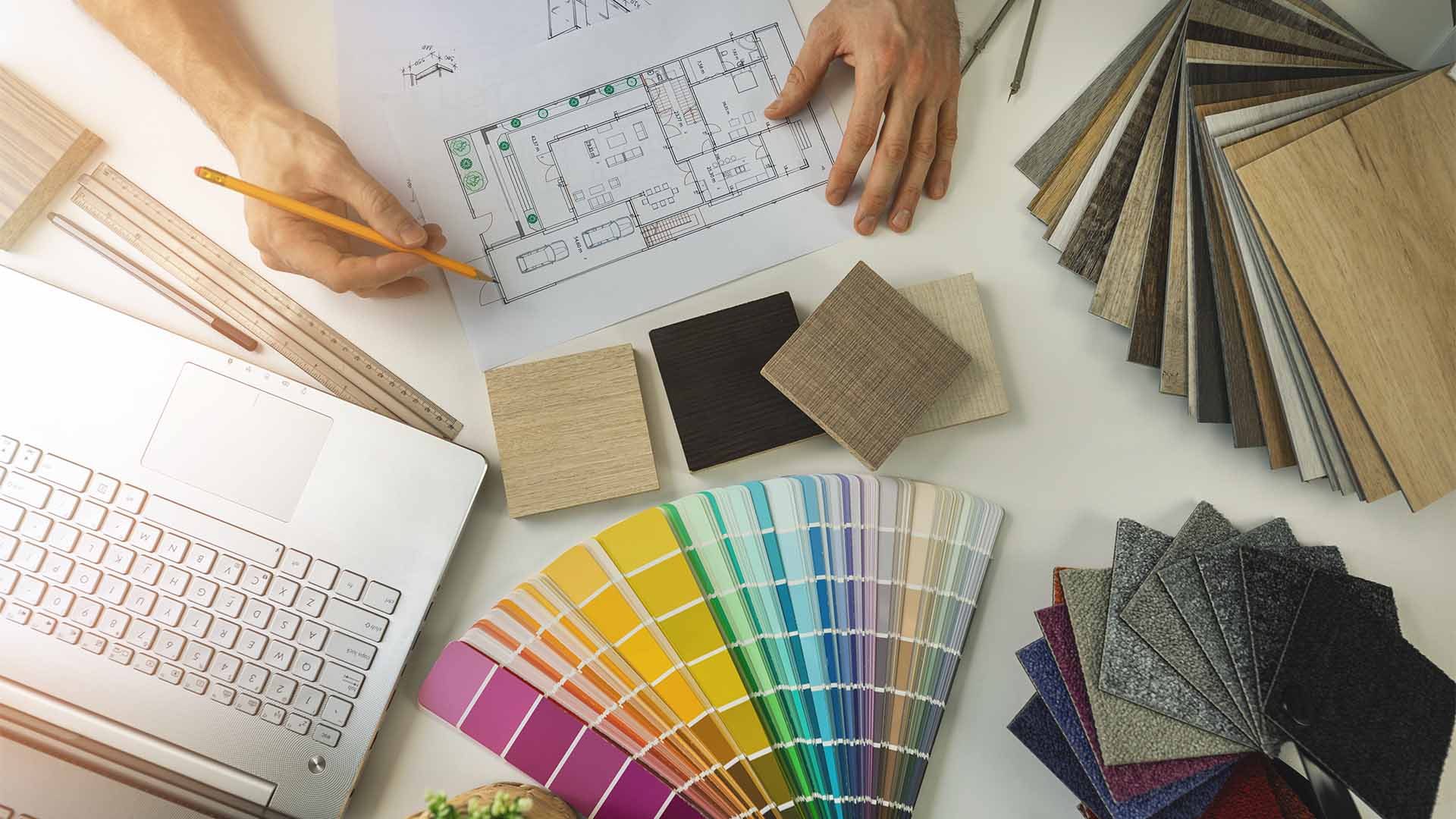 Laminate, paint, colors and finish selections for commercial office design