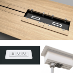 Conference table with power outlets