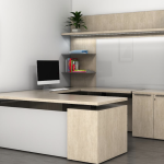 U Desk Configuration with an L height Adjustable Desk