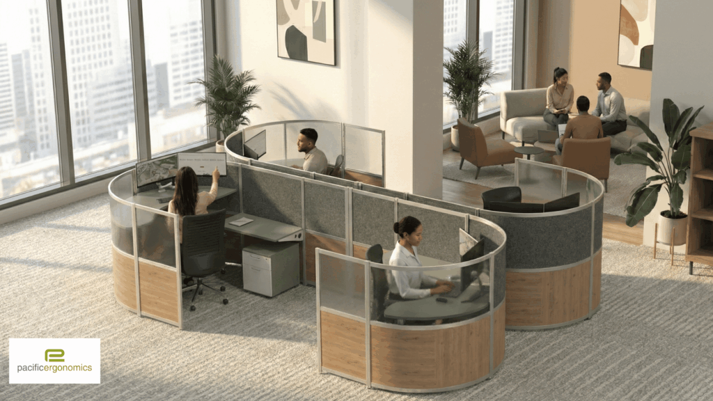 Modern Open Plan Collaboration Workstations
