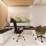 L desk with credenza