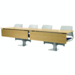 Lecture hall seating with wood modesty