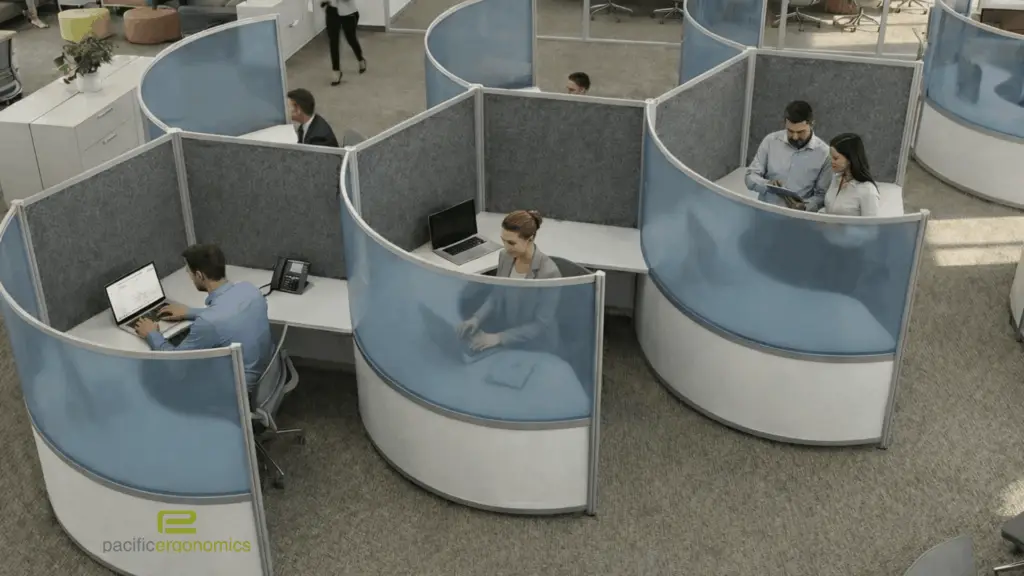 Curved High Wall Acoustic Workstations