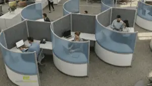 Curved High Wall Acoustic Workstations