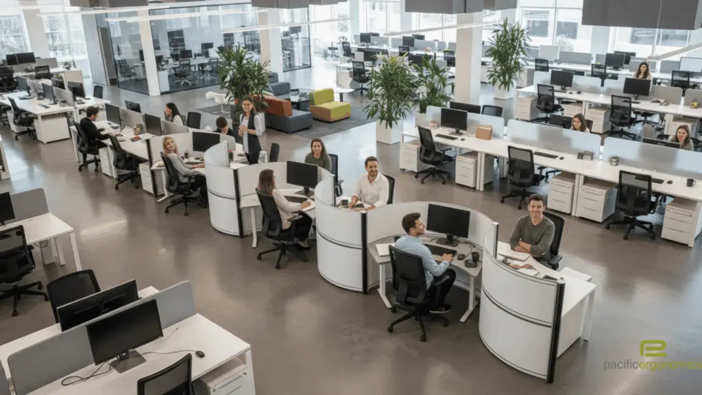 Modern Curved Office Workstation