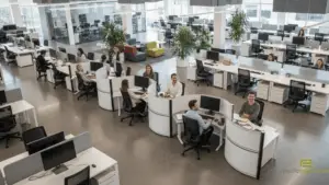 Modern Curved Office Workstation